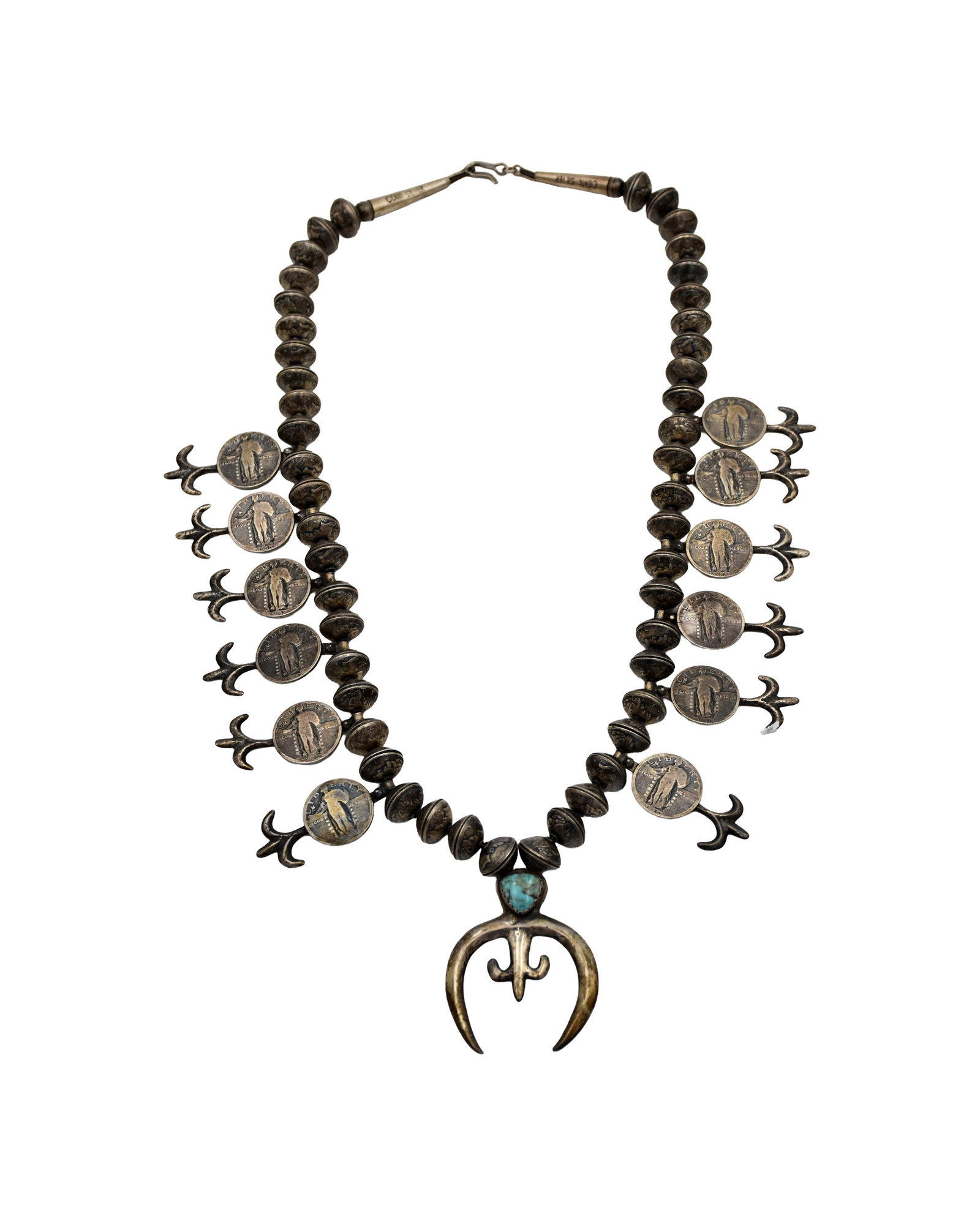 Navajo Coin Silver Necklace (1 of 2)