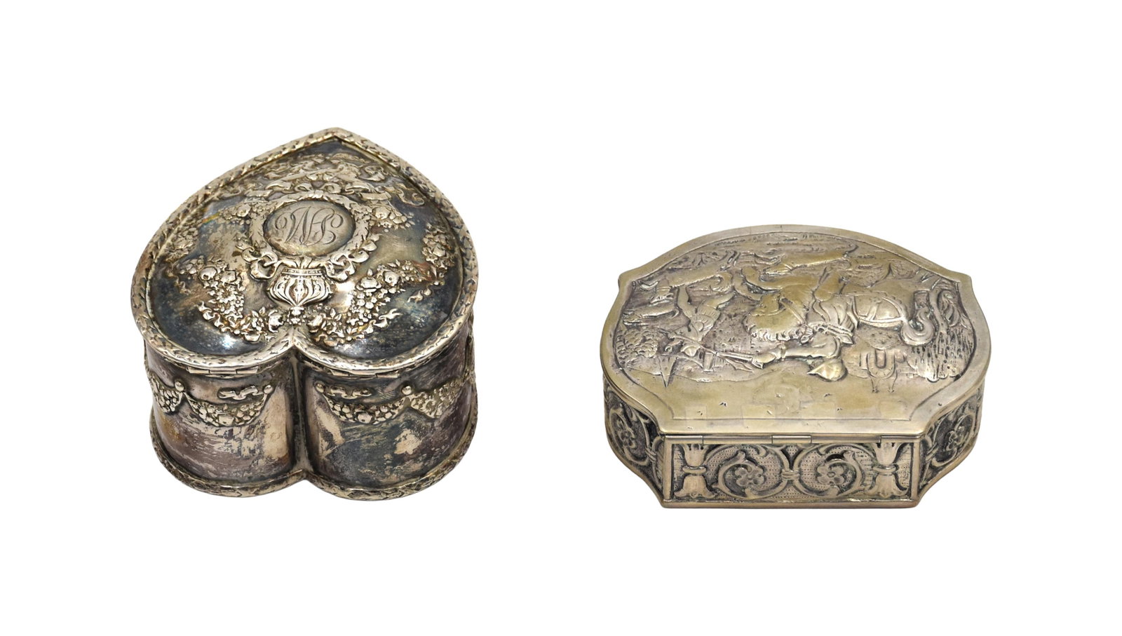 (2) Silver Trinket Boxes - 2
