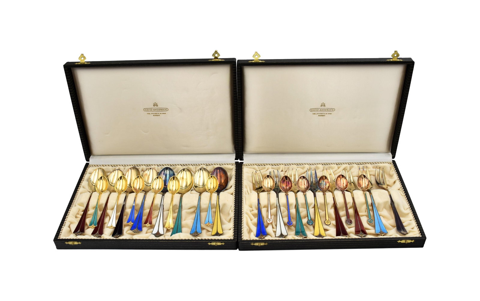 (28) Pieces Norwegian Sterling & Enamel Flatware (1 of 3)