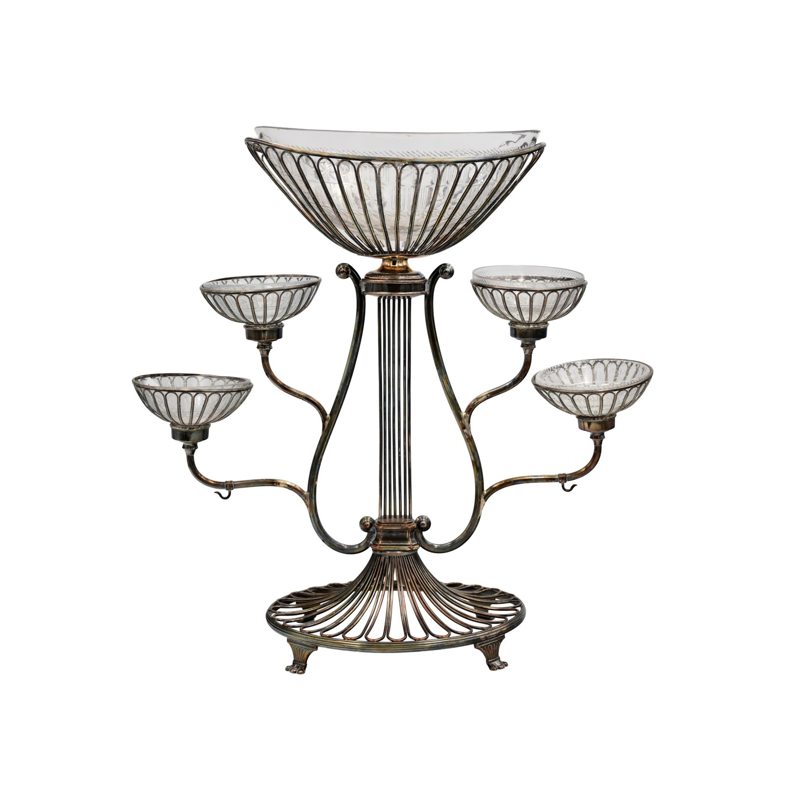 Silverplate and Cut Glass Epergne (1 of 2)