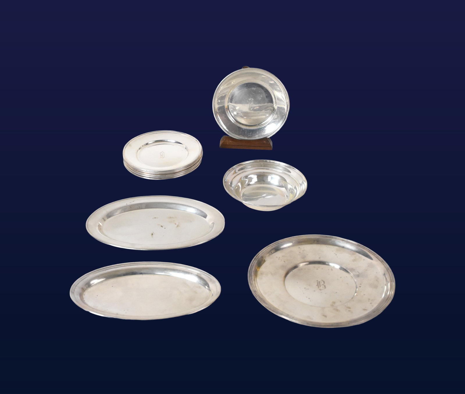 (11) Sterling Silver Trays, Plates and Bowls (1 of 1)