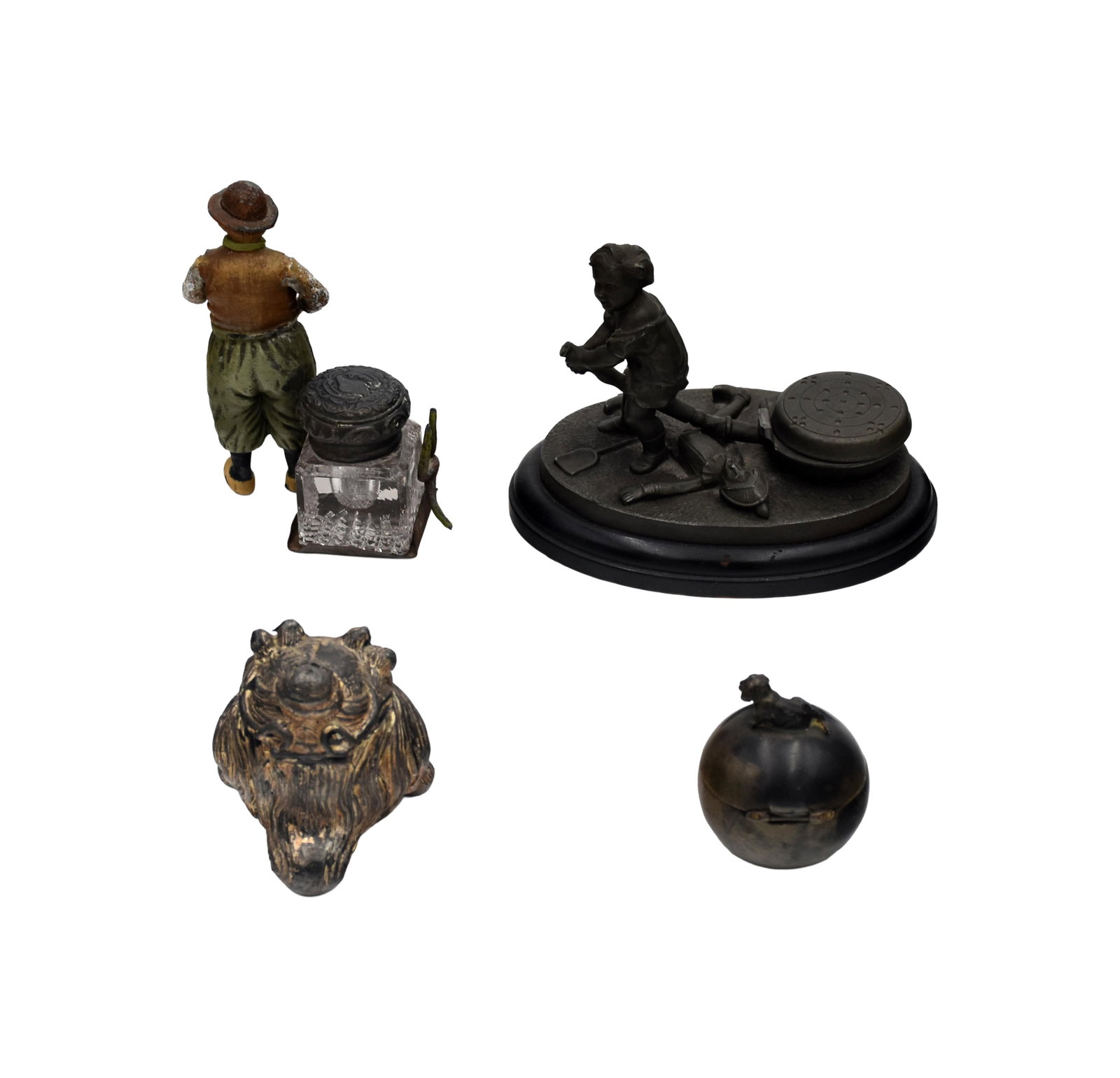 (4) Figural Inkwells - 2