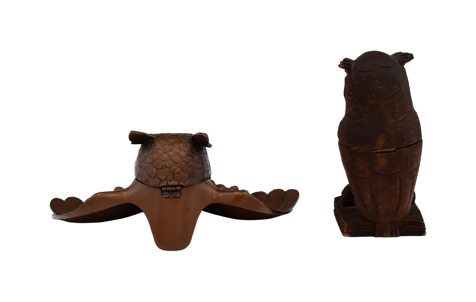 (2) Figural Owl Inkwells - 2