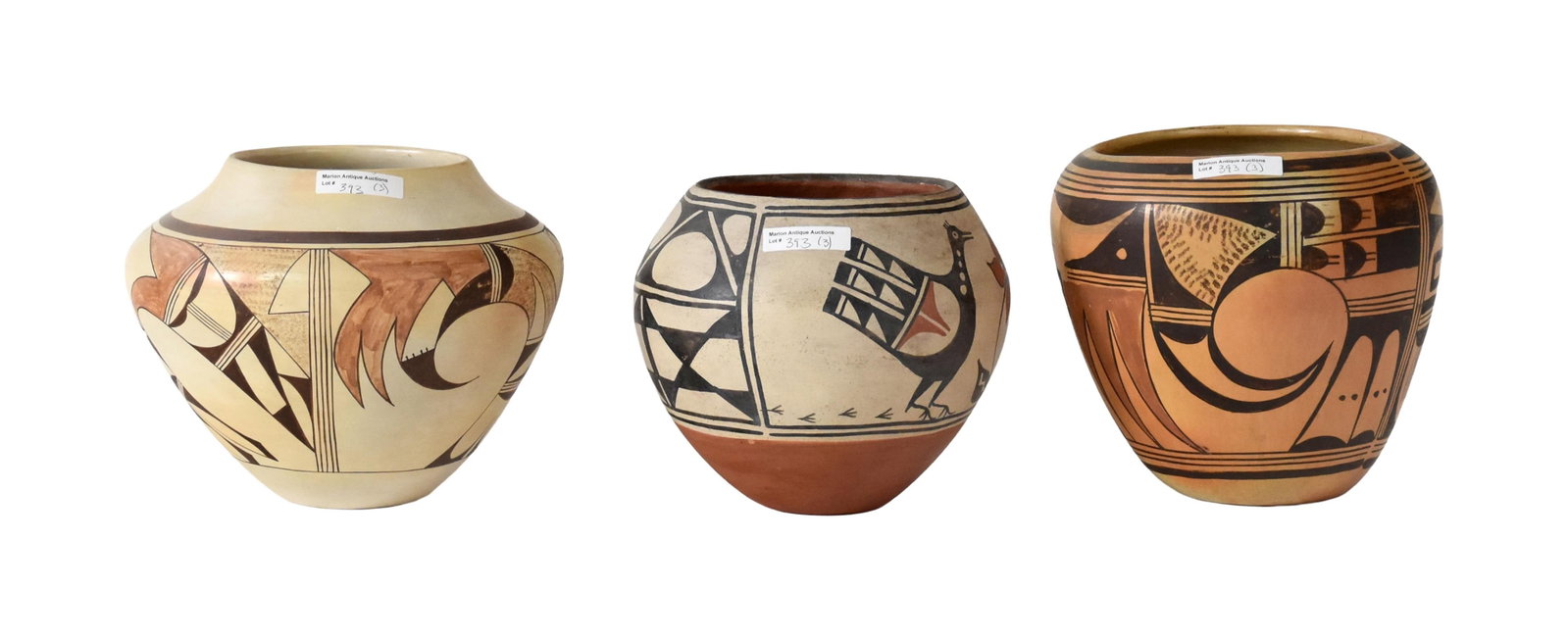 (3) Native American Pots - 2