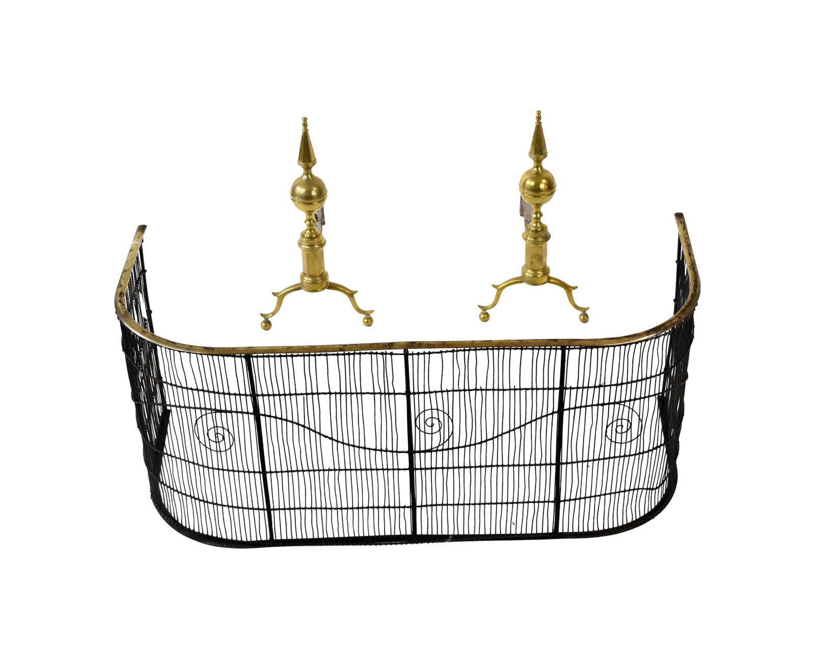 (2) Andirons and Fireplace Screen (1 of 1)