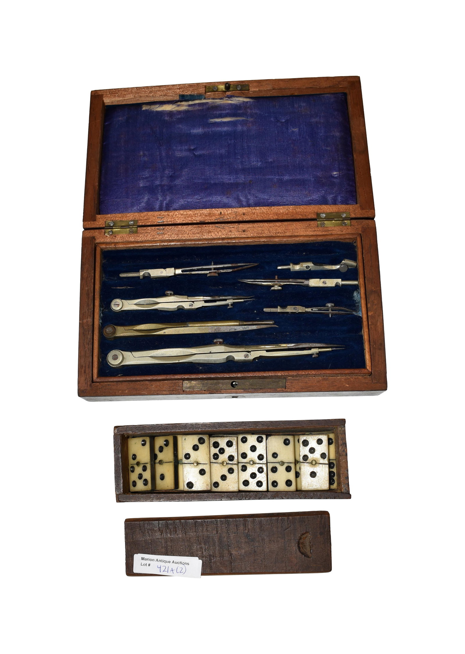 Set of Whalebone and Ebony Dominoes (1 of 2)