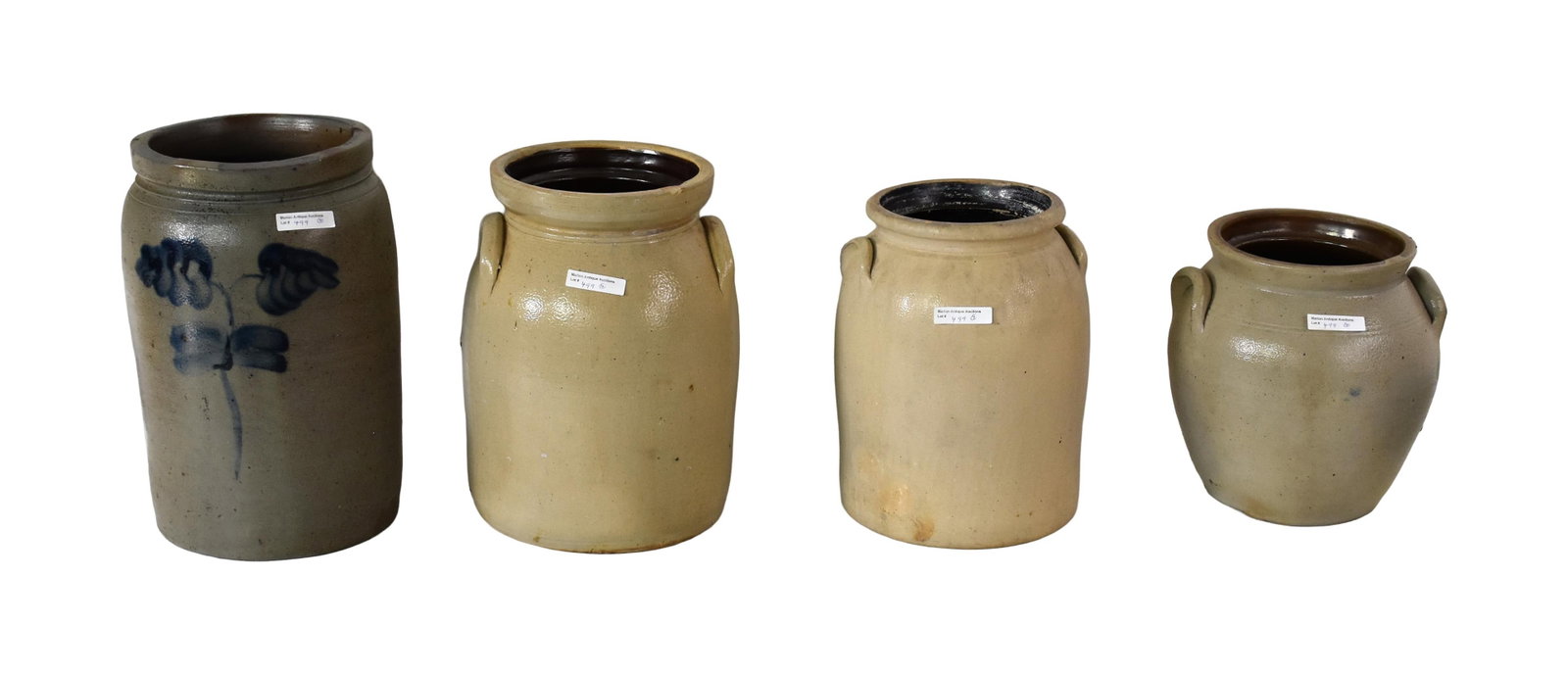 (4) Stoneware Handled Crocks - 2