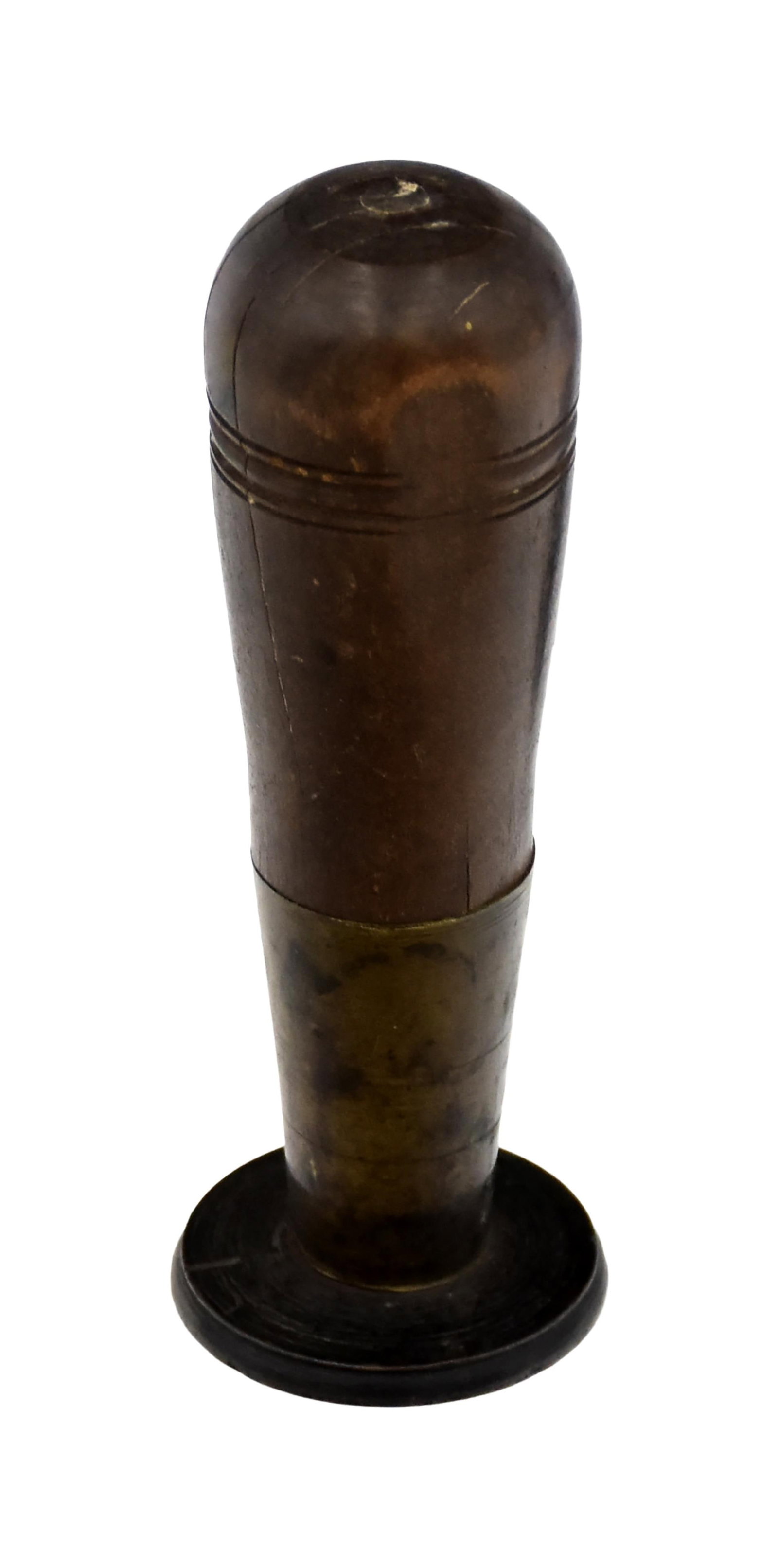 Masonic Lodge Desk Seal: Possibly 19th C. #1322. Turned wooden brass handle. 4 3/4" high x 1 5/8" diameter seal. Good condition consistent with age and use. IMPORTANT- Please note: all items are sold as is, where is, with