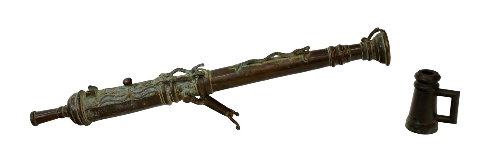 (2) Decorative Bronze Cannons - 2