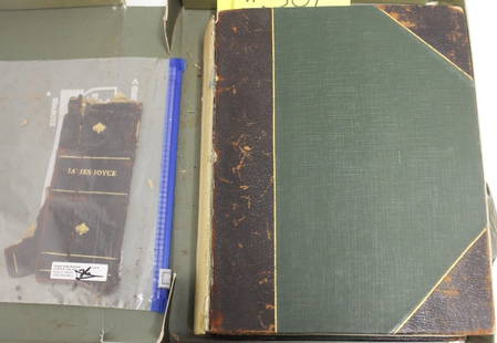 ULYSSES BY JAMES JOYCE; 1ST EDITION; SHAKESPEARE: AND CO. PARIS 1922, NO. 888 OUT OF 1000 COPIES; ON HANDMADE PAPER; QUARTRO 732 PAGES 3 BLANK PAGES; "PRINTED FOR SYLVIA BEACH BY MAURICE DARANTIERE AT DIJON, FRANCE; CLOTH AND LEATHER BINDING IS DAMAG