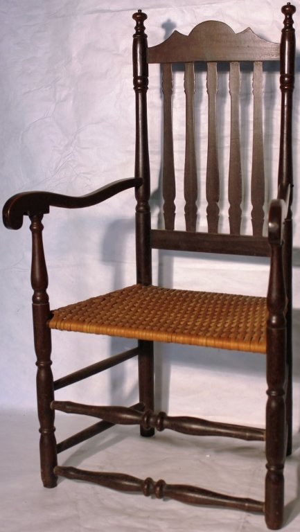18TH C AMERICAN BANNISTER BACK ARM CHAIR (1 of 3)