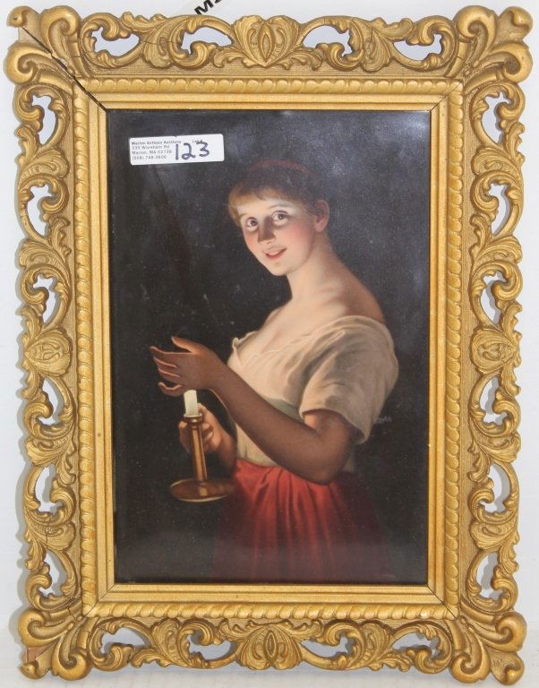 LATE 19TH C KPM PORCELAIN PLAQUE HAND PAINTED (1 of 3)