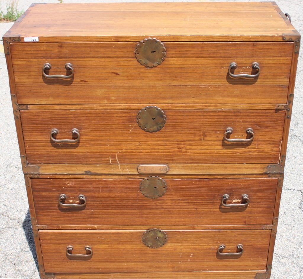19TH C KOREAN 2 PART 4 DRAWER CHEST, EXOTIC (1 of 9)