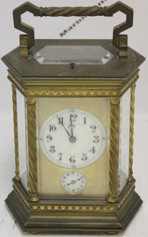 BRASS 6 SIDED CARRIAGE CLOCK BY TIFFANY & CO., (1 of 4)