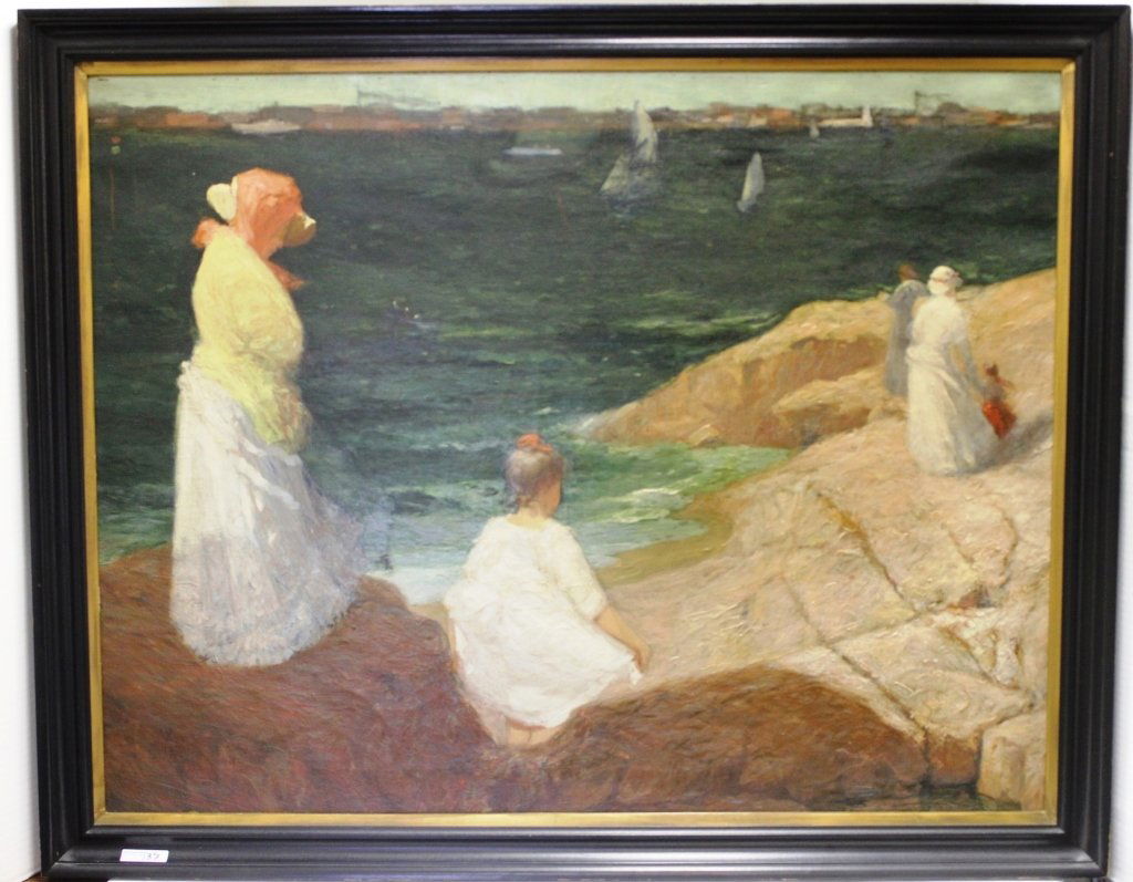 FRAMED OIL PAINTING ON CANVAS BY CLARENCE BRALEY (1 of 4)