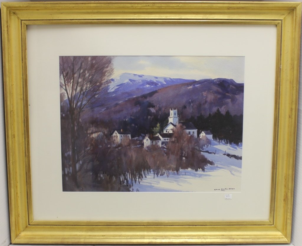 FRAMED WATERCOLOR BY CHARLES CURTIS ALLEN (1 of 2)
