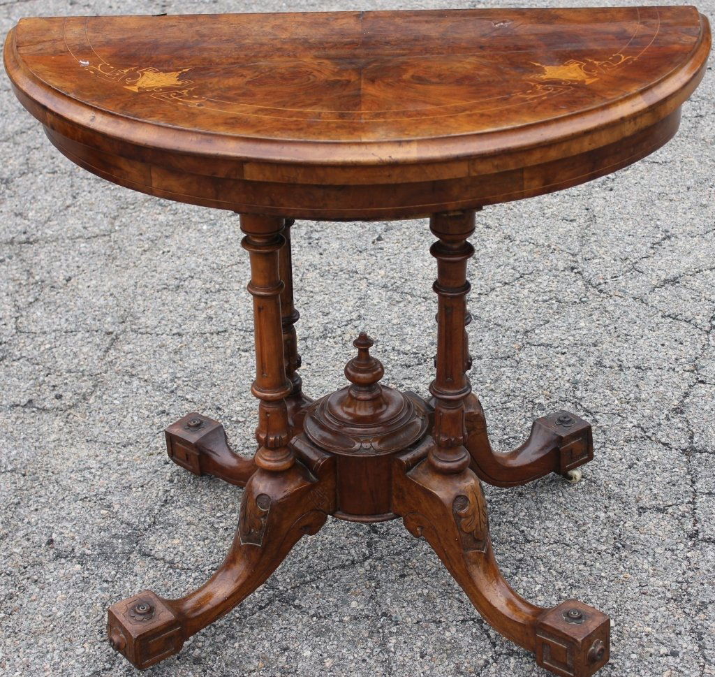 EXCEPTIONAL LATE 19TH C ENGLISH BURL WALNUT (1 of 6)