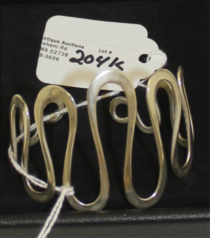 ED LEVIN MODERNIST STERLING CUFF BRACELET, (1 of 3)