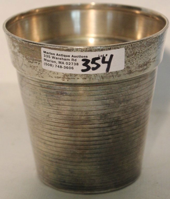 STERLING SILVER PLANTER BY CARTIER, 3 5/8" HIGH, (1 of 2)