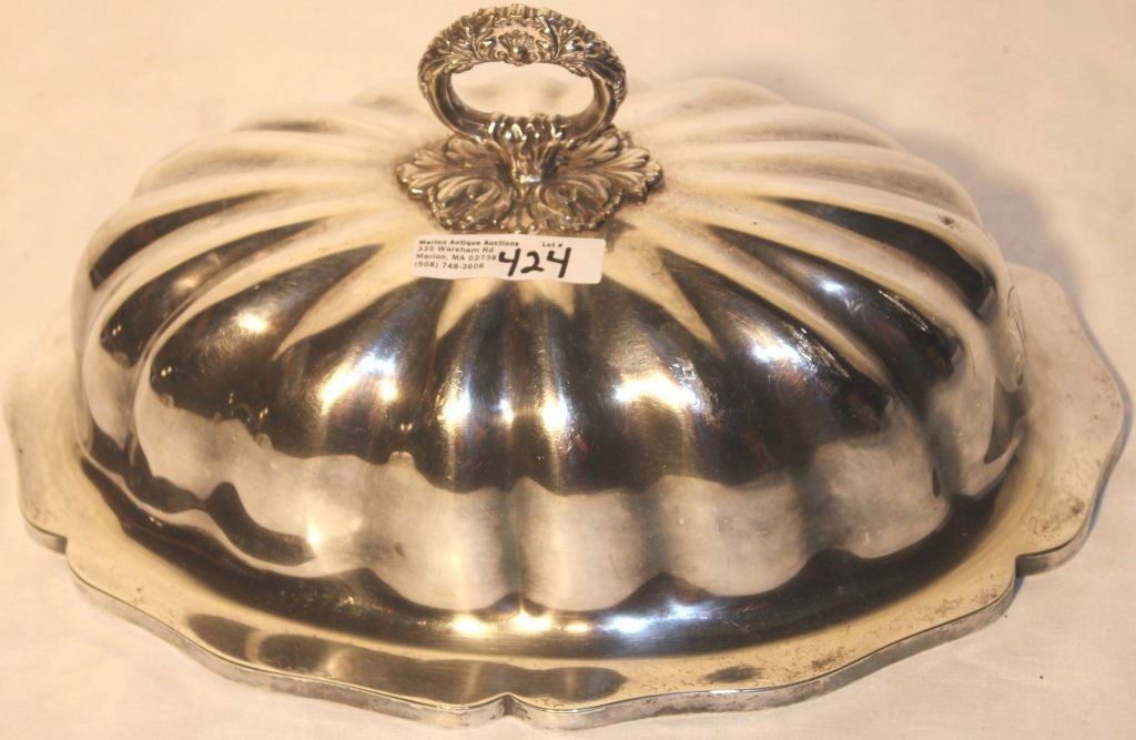 TIFFANY SILVER PLATED FOOD DOME, 4 1/2" HIGH, 11" (1 of 2)