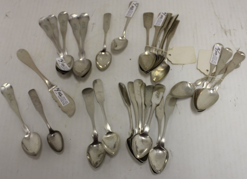 31 PIECES OF 19TH C COIN SILVER FLATWARE (1 of 1)