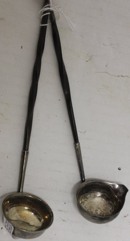 PAIR OF 19TH C TODDY LADLES MADE OF SILVER WITH (1 of 2)