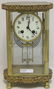 BRASS AND GLASS CRYSTAL REGULATOR CLOCK, FRENCH