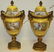 PAIR OF LATE 19TH C SEVRES PORCELAIN COVERED URNS