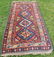 EARLY 20TH C CAUCASIAN SCATTER RUG, RED, BLUE,