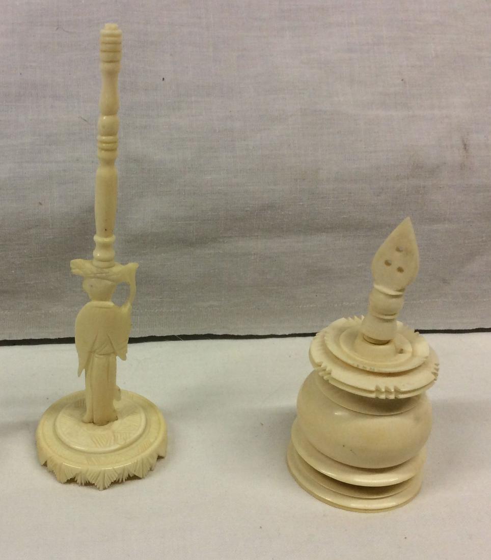 Chinese Snuff Bottle & Carved Puzzle Ball Stand (1 of 3)