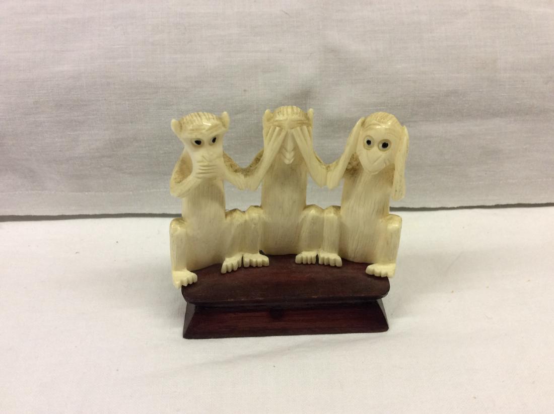 Asian Carving Sculpture 3 Wise Monkeys (1 of 3)