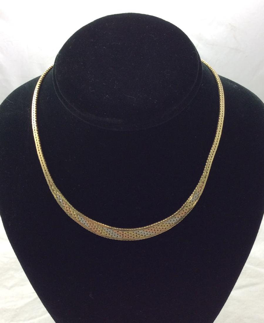 14k Italian Three Tone Gold Necklace (1 of 2)