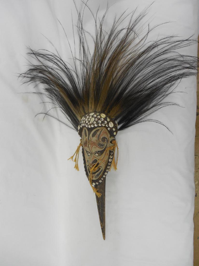 Carved Papua New Guinea PNG Mask Feathers (1 of 5)