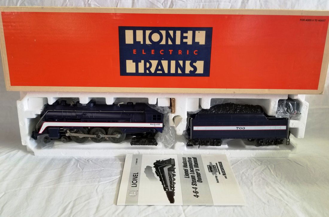 Lionel Wabash Railroad 4-6-4 Hudson Steam Locomotive: Lionel Wabash Railroad 4-6-4 Hudson Steam Locomotive #700 and Tender, 6-18046. With original box.