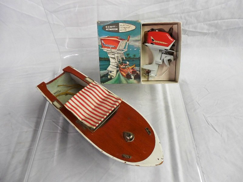 Vintage Boat Model & Scott Atwater Outboard Motor w OB (1 of 7)