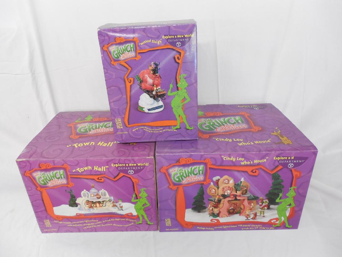 3pc Dept 56 How The Grinch Stole Christmas Town Hall (1 of 1)