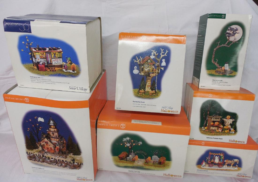 8 Dept 56 Halloween Haunted Village Lighted Houses (1 of 4)