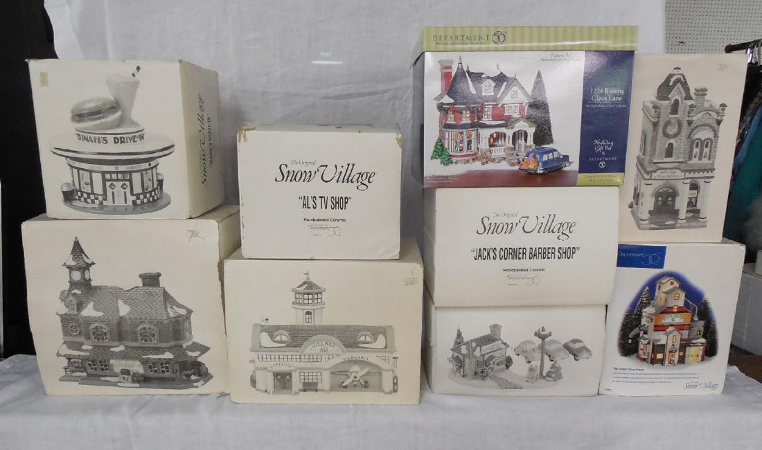 Lot of 9 Dept 56 Original Snow Village Lighted Houses (1 of 1)
