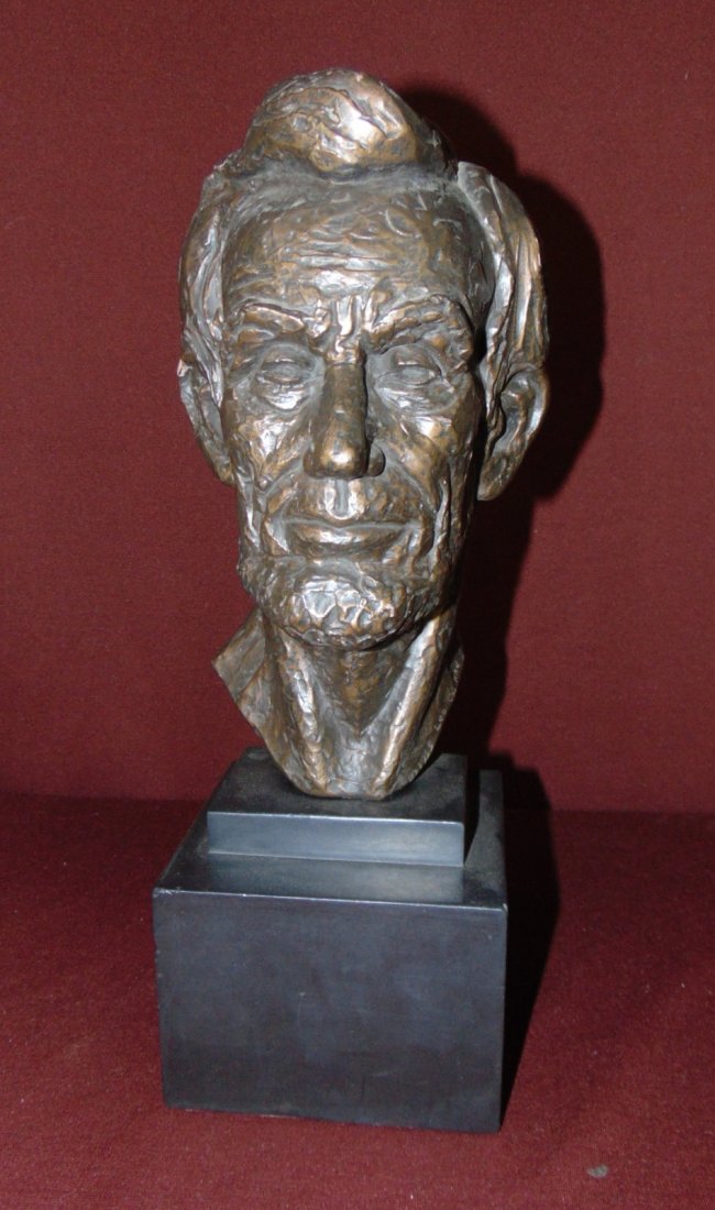 Leo Cherne 15" Bronze Bust of Abraham Lincoln (1 of 5)