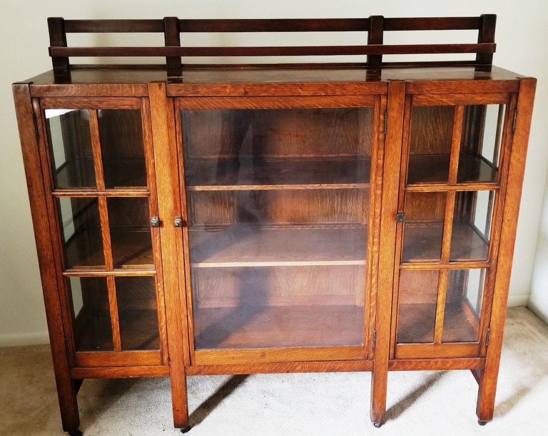 Craftsman Arts & Crafts Mission Oak Bookcase w/Slatted (1 of 3)