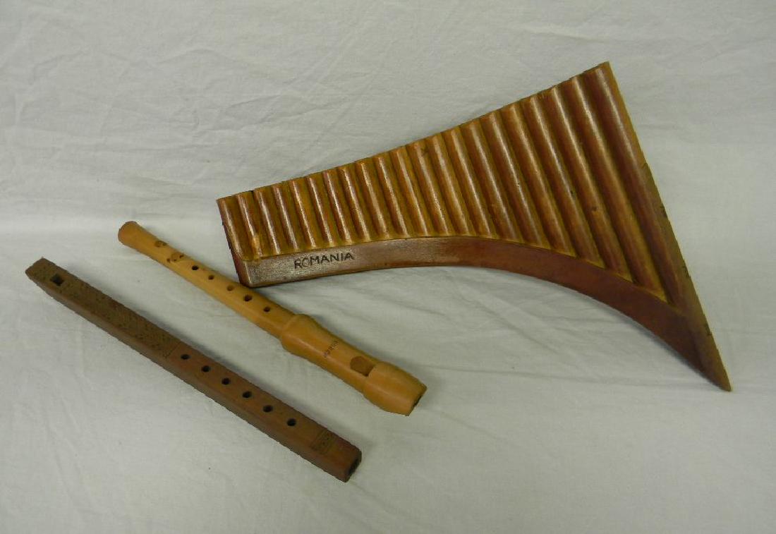3 Wood Music Instruments, 21 Pipe Romanian Pan Flute,