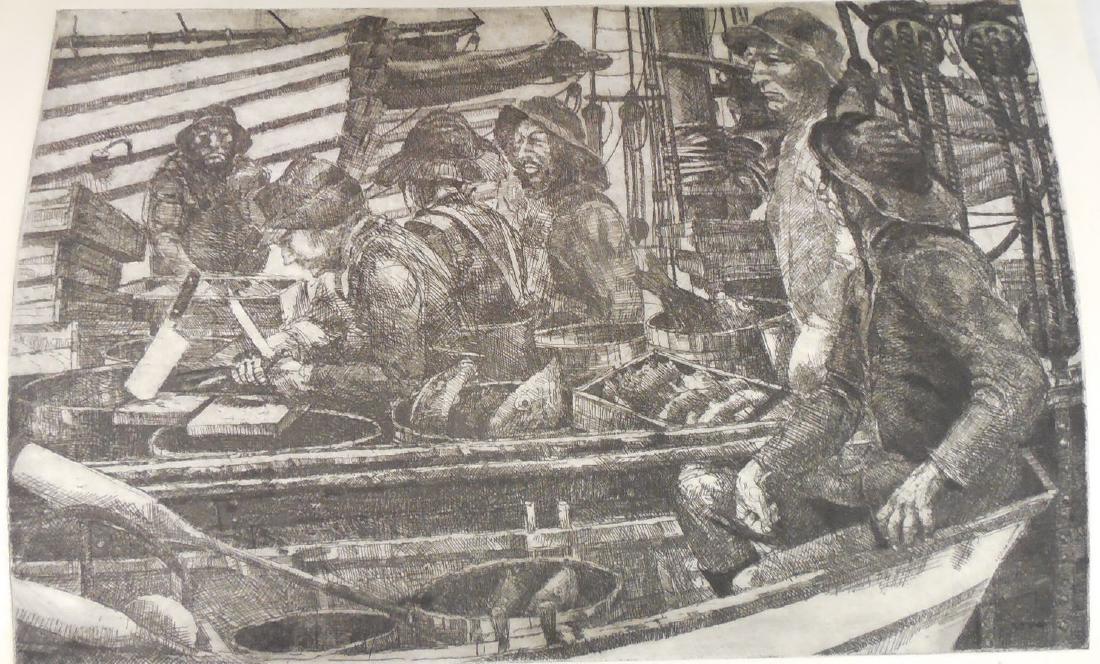 Peter Vincent Original Hand Pulled Etching Fishermen (1 of 3)
