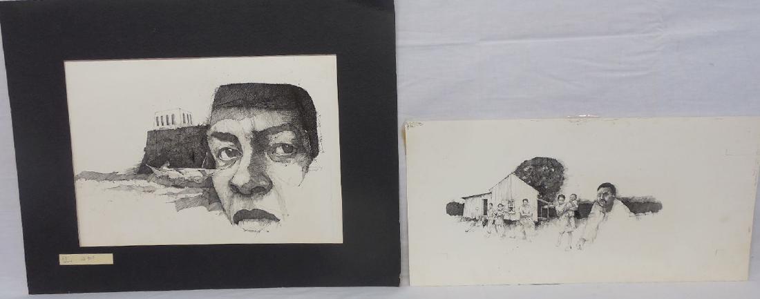 2 Kenneth Francis Dewey Original Pen & Ink Confessions (1 of 4)