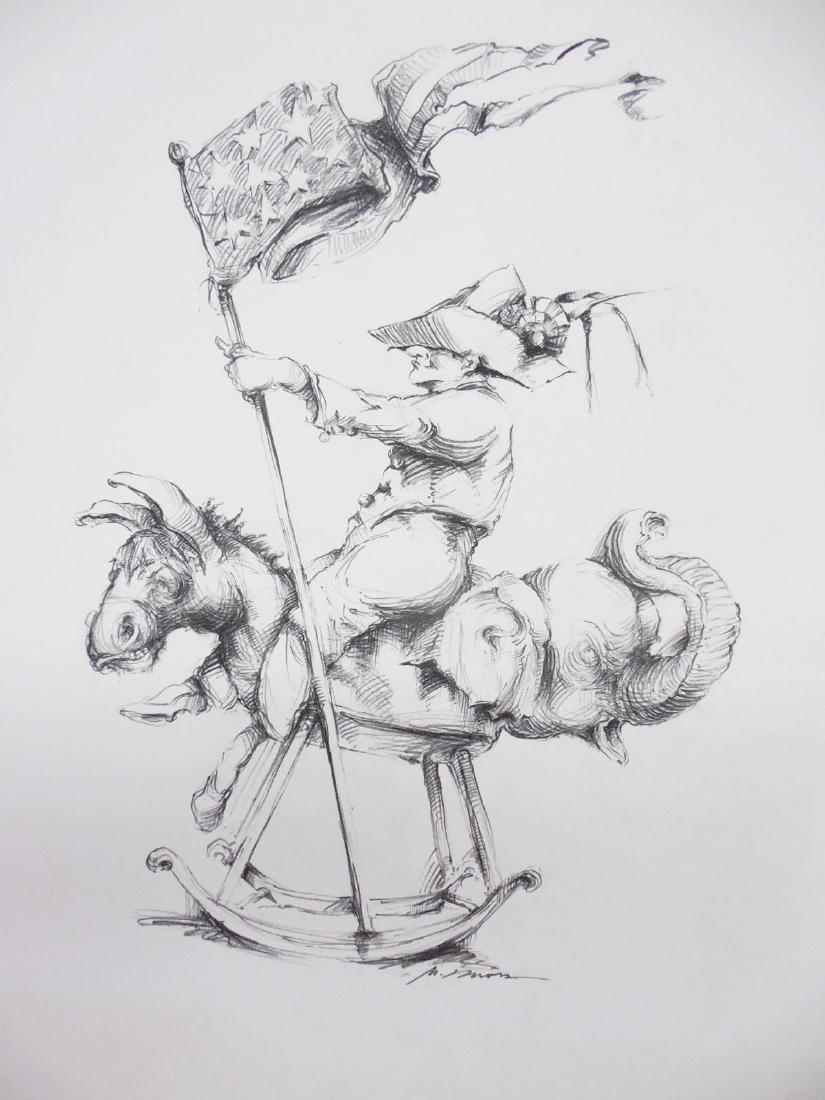 Geoffrey Moss Political Drawing Illustration Cycles of (1 of 2)