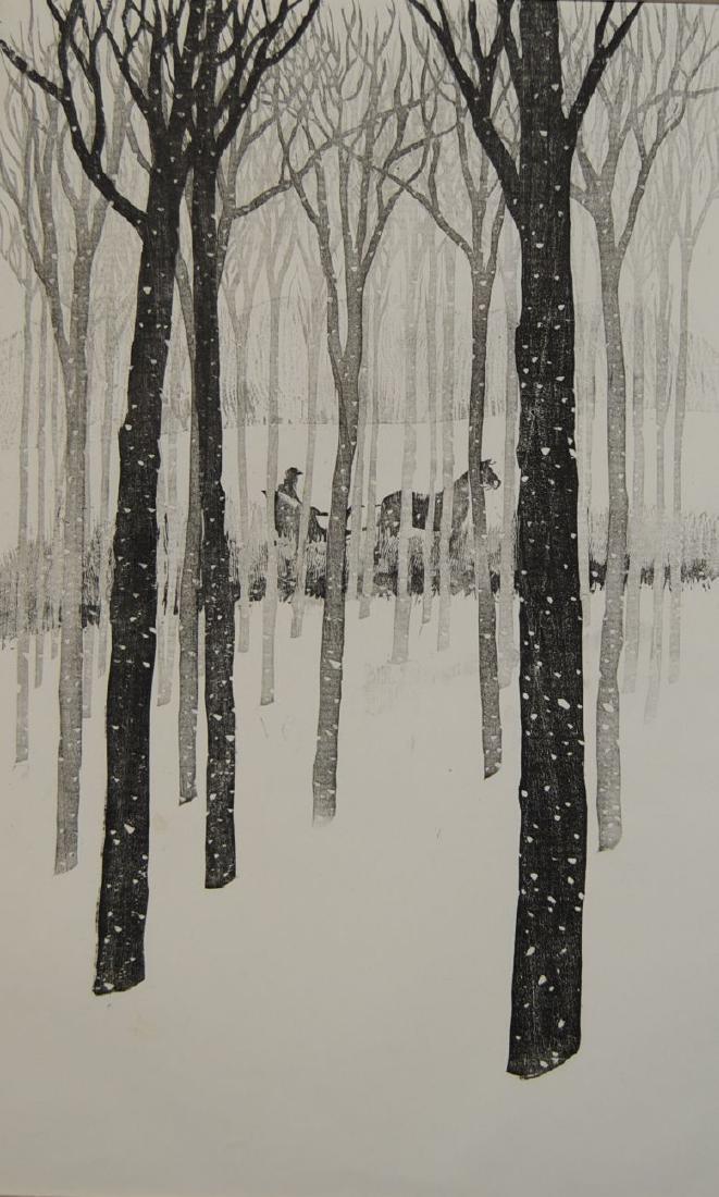 Ronald Keller Original Wood Block Print Robert Frost (1 of 2)