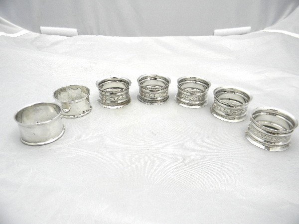 Group 7 Assorted Napkin Rings 3.2ozt: Group 7 Assorted Napkin Rings 3.2ozt