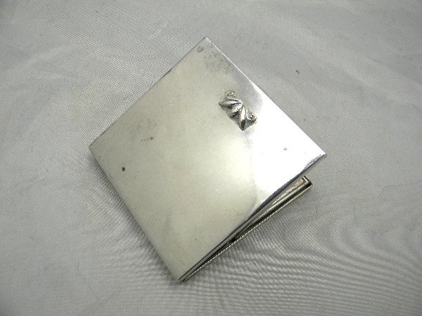 Georg Jensen Sterling Silver Compact Plain Design : Georg Jensen Sterling Silver Compact Plain Design with Pineapple Decoration 4.2ozt including the mirror