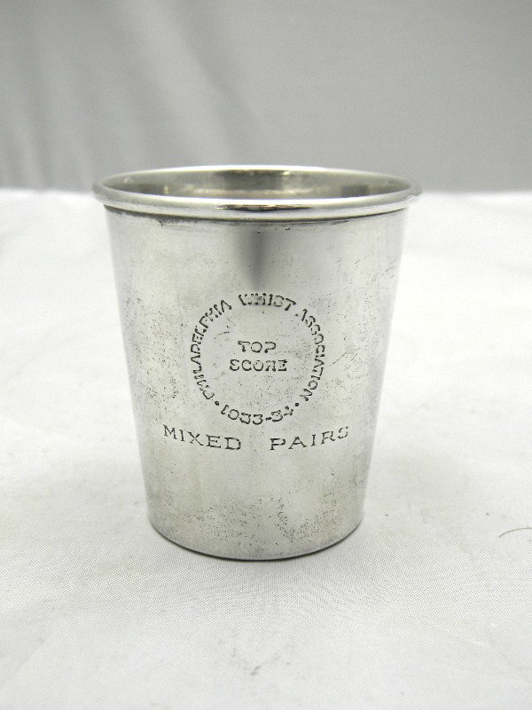 2 1/4" J E Caldwell Sterling Shot Glass 1.25ozt: 2 1/4" J E Caldwell Sterling Shot Glass 1.25ozt