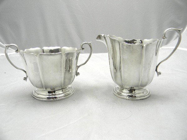 Watson Sterling Irish Pattern Cream and Sugar 9.70: Watson Sterling Irish Pattern Cream and Sugar 9.70ozt