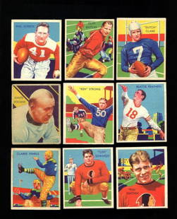 1935 National Chicle Football Complete Low Series Set (: Featured is the pioneering 1935 National Chicle Football low series set of (24) cards. Highlighted by Rockne, Battles, Hinkle and Strong, this monumental edition features many Cantonian greats. The